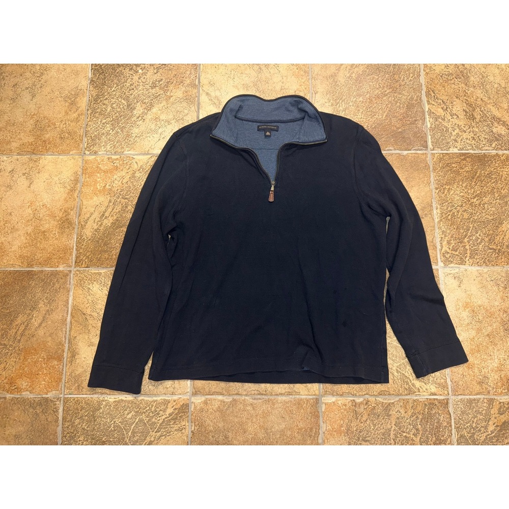 Banana Republic Mens Navy Blue Quarter Zip Pullover Sweater Large